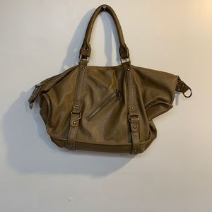 MMS purse tan outside multicolored inside